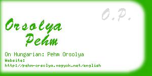 orsolya pehm business card